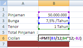 Rumus Anuitas di Excel